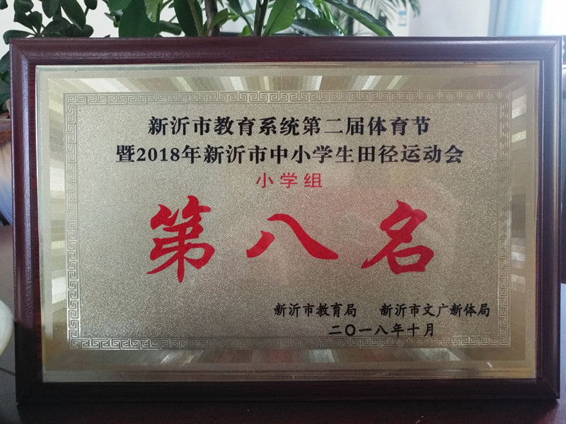 墨河中心小学喜获新沂市教育系统第二届体育节暨2018年中小学生田径运动会第八名佳绩